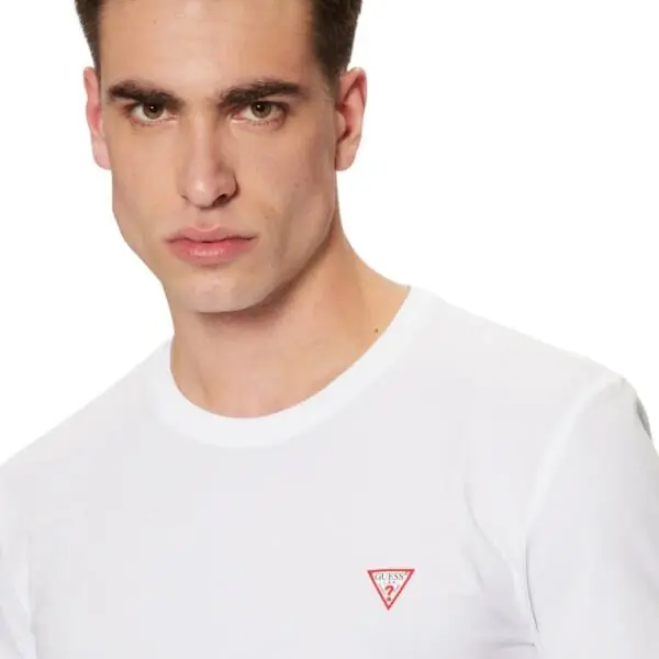 Guess - Ανδρικό T-shirt Short Sleeved Regular Fit M2YI24J1314-G011 Λευκό M2YI24J1314-G011