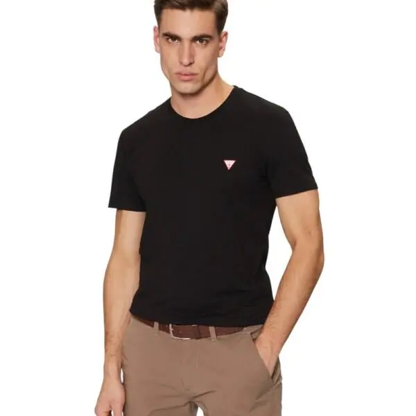 Guess - Ανδρικό T-shirt Short Sleeved Regular Fit M2YI24J1314-JBLK Μαύρο