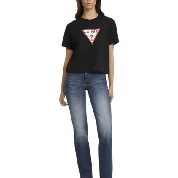 Guess - Γυναικείο Boxy Iconic T-shirt W4YI73K8HM0-JBLK Μαύρο W4YI73K8HM0-JBLK