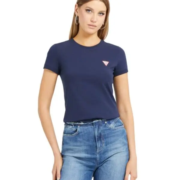 Guess - Γυναικείο T-Shirt Triangle Logo Tee W2YI44J1314-G7P1 Μπλε Ναυτικό
