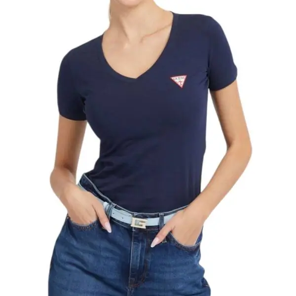 Guess - Γυναικείο T-Shirt V‑Neck W2YI45J1314-G7P1 Μπλε W2YI45J1314-G7P1