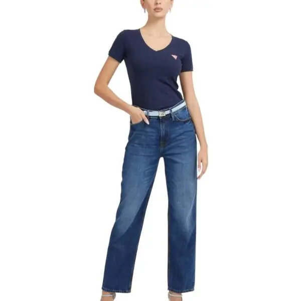 Guess - Γυναικείο T-Shirt V‑Neck W2YI45J1314-G7P1 Μπλε W2YI45J1314-G7P1