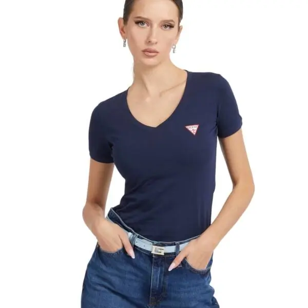 Guess - Γυναικείο T-Shirt V‑Neck W2YI45J1314-G7P1 Μπλε
