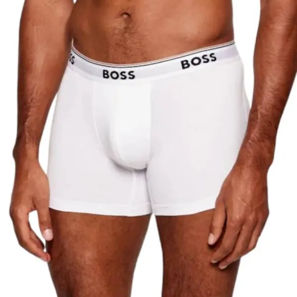 Hugo Boss - Ανδρικά Μποξεράκια Boxer Br 3p Power Long 50475282-100 Λευκό