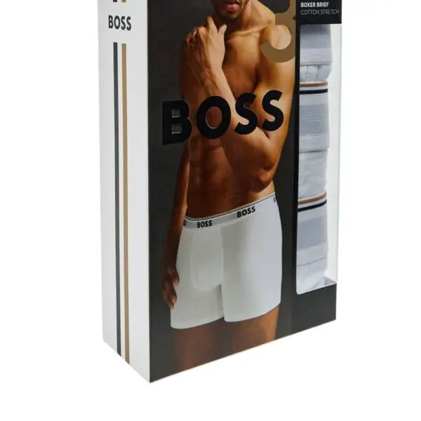 Hugo Boss - Ανδρικά Μποξεράκια Boxer Br 3p Power Long 50475282-100 Λευκό 50475282-100