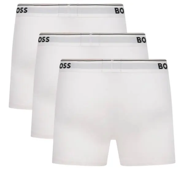 Hugo Boss - Ανδρικά Μποξεράκια Boxer Br 3p Power Long 50475282-100 Λευκό 50475282-100