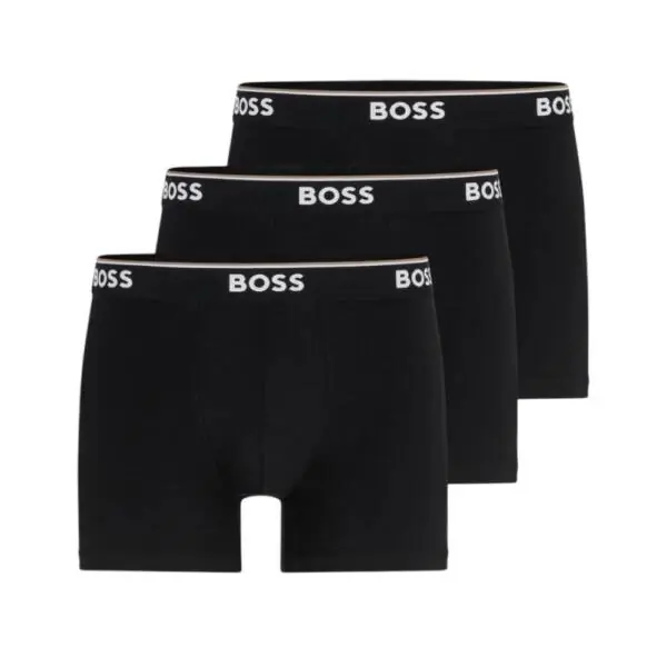 Hugo Boss - Ανδρικά Μποξεράκια Boxer Br 3p Power Long 50475282-994 Μαύρο 50475282-994
