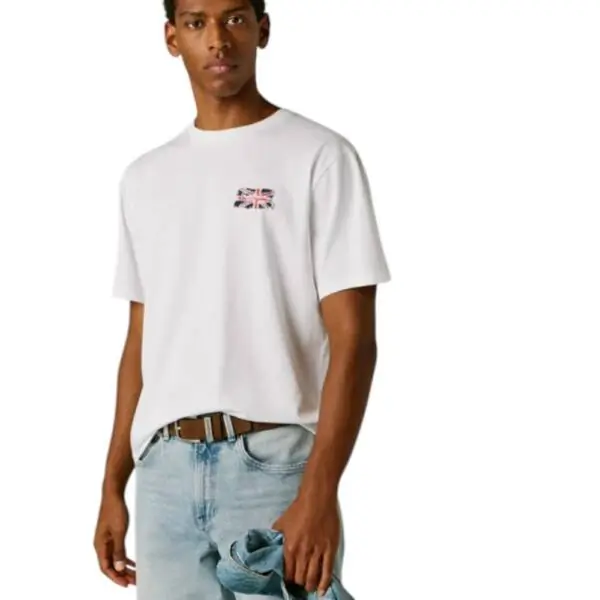 Pepe Jeans - Ανδρικό T-shirt Small Flag PM5010311-800 Λευκό PM5010311-800