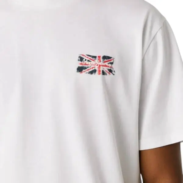 Pepe Jeans - Ανδρικό T-shirt Small Flag PM5010311-800 Λευκό PM5010311-800