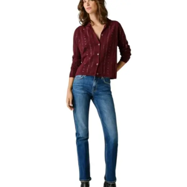 Pepe Jeans - Γυναικείο Παντελόνι Τζιν Mary Straight French Terry PL20473085AC2-000 Μπλε PL20473085AC2-000