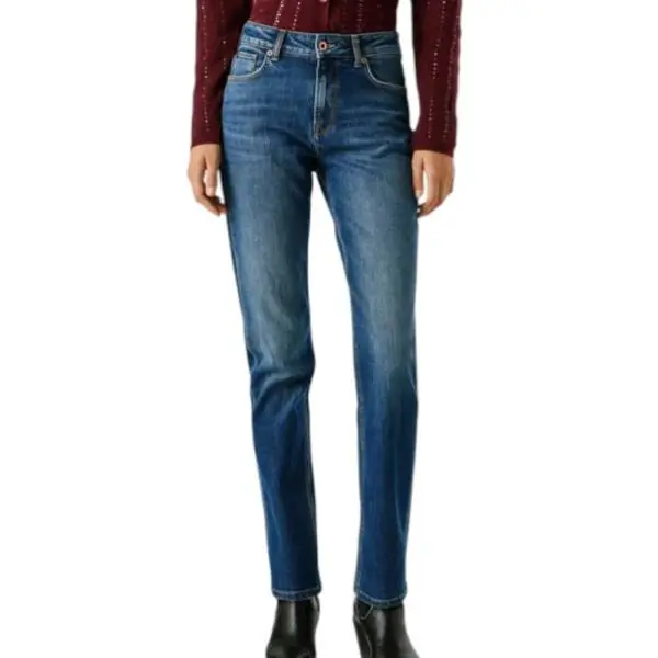 Pepe Jeans - Γυναικείο Παντελόνι Τζιν Mary Straight French Terry PL20473085AC2-000 Μπλε PL20473085AC2-000