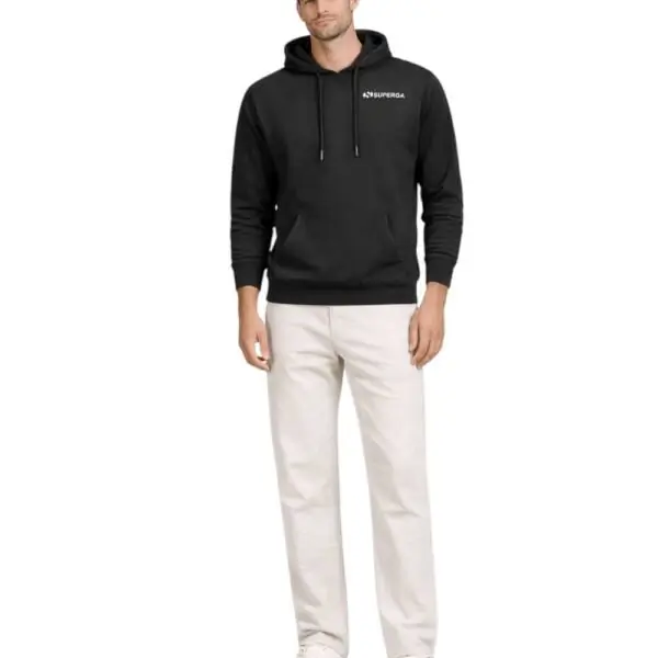 Superga - Ανδρικό Φούτερ Με Κουκούλα Caviar French Terry S263400-999 Μαύρο