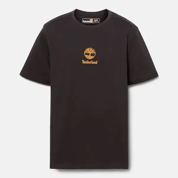 Timberland - Ανδρική Μπλούζα Small Logo Print Short Sleeve T-Shirt TB0A6WWT-001 Μαύρο TB0A6WWT001