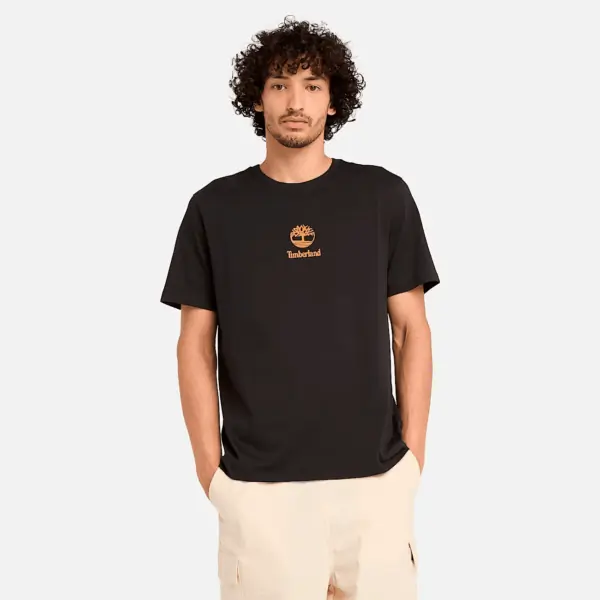 Timberland - Ανδρική Μπλούζα Small Logo Print Short Sleeve T-Shirt TB0A6WWT-001 Μαύρο