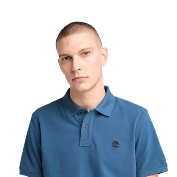 Timberland - Ανδρικό T-shirt Polo Short-Sleeve με Λογότυπο Oyster River TB0A2BRY-288 Μπλε Ραφ TB0A2BRY288