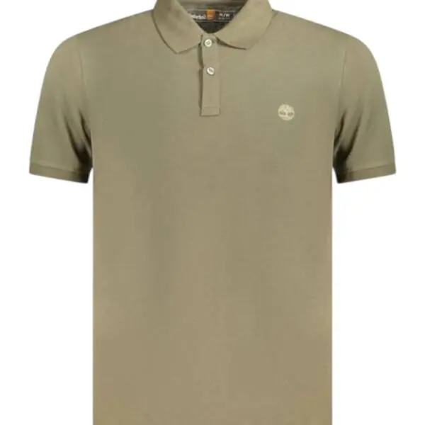 Timberland - Ανδρικό Κοντομάνικο T-shirt Polo Slim Fit Mε Λογότυπο Oyster River TB0A2BS1-AR5 Λαδί