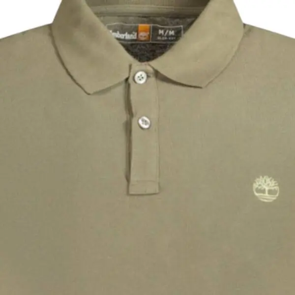 Timberland - Ανδρικό Κοντομάνικο T-shirt Polo Slim Fit Mε Λογότυπο Oyster River TB0A2BS1-AR5 Λαδί TB0A2BS1AR5