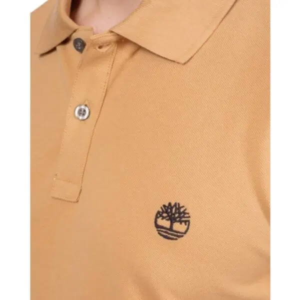 Timberland - Ανδρικό Κοντομάνικο T-shirt Polo Slim Fit Mε Λογότυπο Oyster River TB0A2BS1-EH3 Μπεζ/Κίτρινο TB0A2BS1EH3