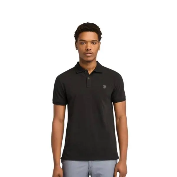 Timberland - Ανδρικό Κοντομάνικο T-shirt Polo Slim Fit Mε Λογότυπο Oyster River TB0A2BS1-X65 Μαύρο