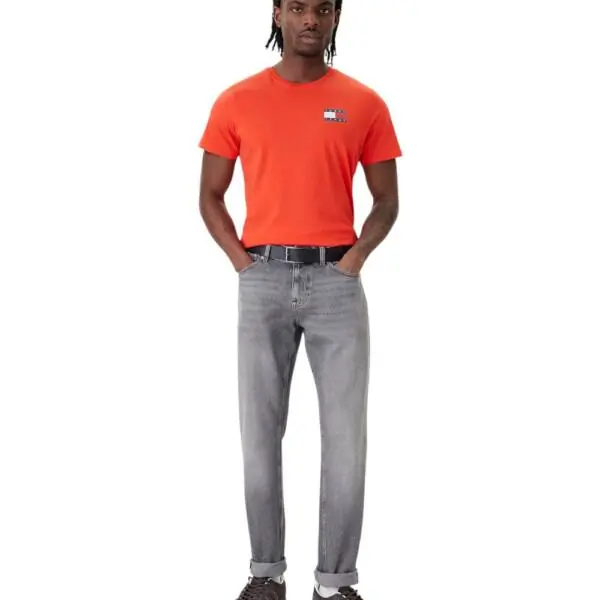 Tommy Hilfiger - Ανδρικό T-shirt Th Essential Flag Tee Regular Fit DM0DM20740-XM2 Πορτοκαλί DM0DM20740-XM2