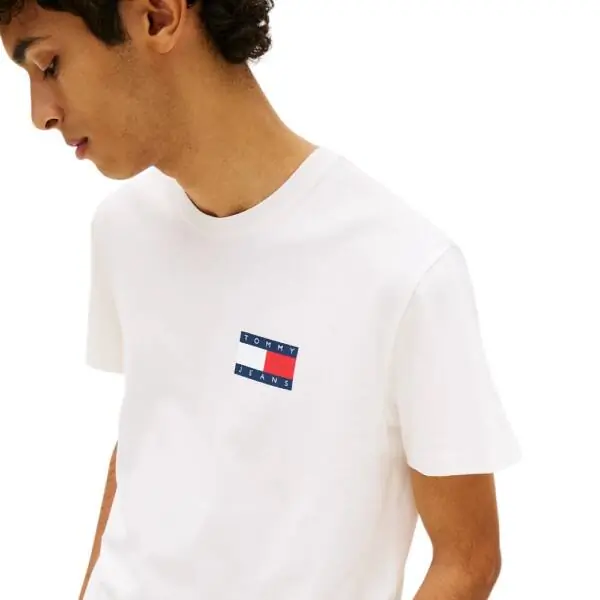 Tommy Hilfiger - Ανδρικό T-shirt Th Essential Flag Tee Regular Fit DM0DM20740-YBH Εκρού DM0DM20740-YBH