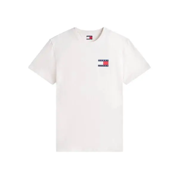 Tommy Hilfiger - Ανδρικό T-shirt Th Essential Flag Tee Regular Fit DM0DM20740-YBH Εκρού DM0DM20740-YBH