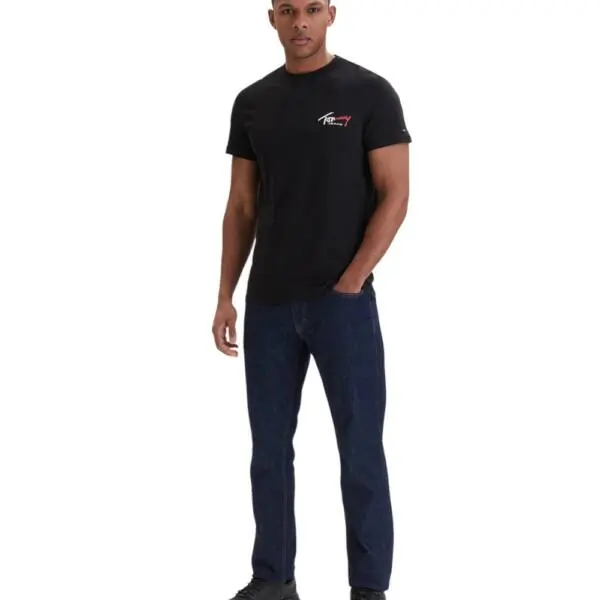 Tommy Hilfiger - Ανδρικό T-shirt Tjw Sign Slim Fit DM0DM22538-BDS Μαύρο DM0DM22538-BDS