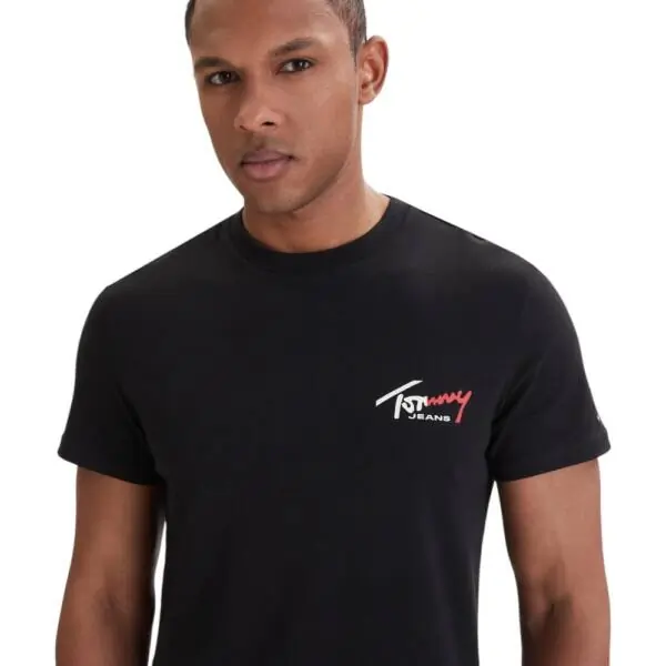 Tommy Hilfiger - Ανδρικό T-shirt Tjw Sign Slim Fit DM0DM22538-BDS Μαύρο DM0DM22538-BDS