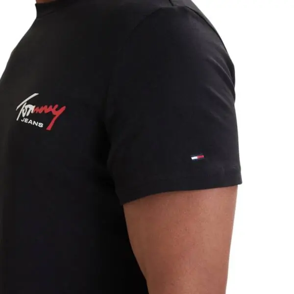 Tommy Hilfiger - Ανδρικό T-shirt Tjw Sign Slim Fit DM0DM22538-BDS Μαύρο DM0DM22538-BDS