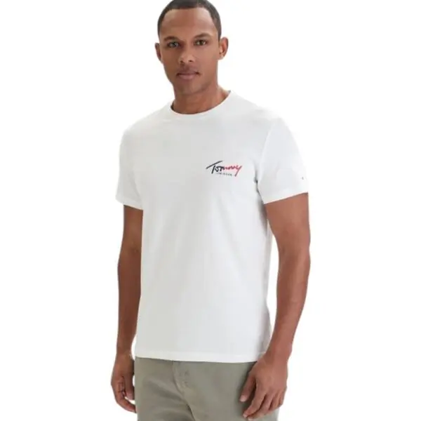 Tommy Hilfiger - Ανδρικό T-shirt Tjw Sign Slim Fit DM0DM22538-YBL Εκρού