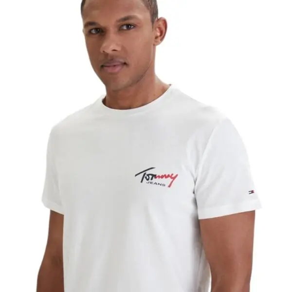 Tommy Hilfiger - Ανδρικό T-shirt Tjw Sign Slim Fit DM0DM22538-YBL Εκρού DM0DM22538-YBL