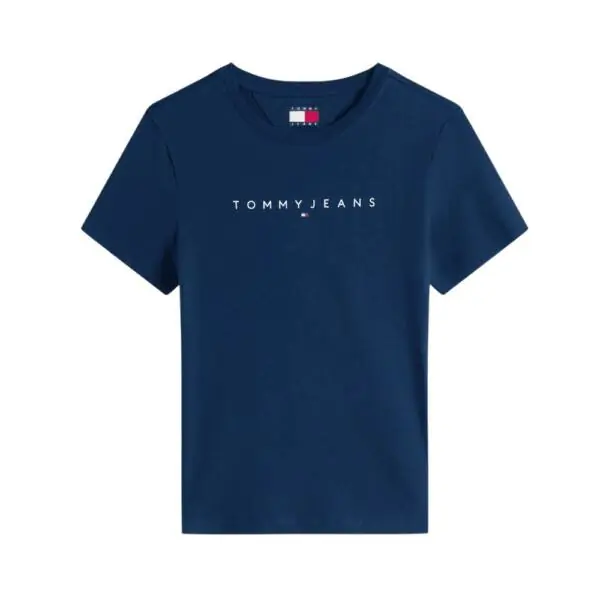 Tommy Hilfiger - Γυναικείο T-shirt Linear Slim Fit DW0DW18398-0G0 Μπλε Σκούρο DW0DW18398-0G0