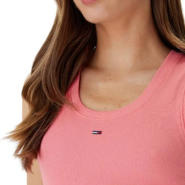 Tommy Hilfiger - Γυναικείο T-shirt Αμάνικο Rib Essential Tank Top Slim Fit DW0DW20673-TIE Ροζ DW0DW20673-TIE