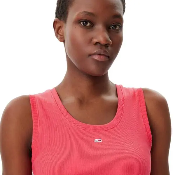 Tommy Hilfiger - Γυναικείο T-shirt Αμάνικο Rib Essential Tank Top Slim Fit DW0DW20673-XI2 Φούξια DW0DW20673-XI2
