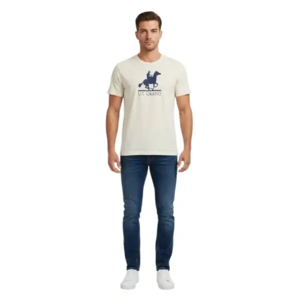 U.S. Grand Polo - Ανδρικό T-shirt Graphic Logo Regular Fit AU02646-17SABB Μπεζ