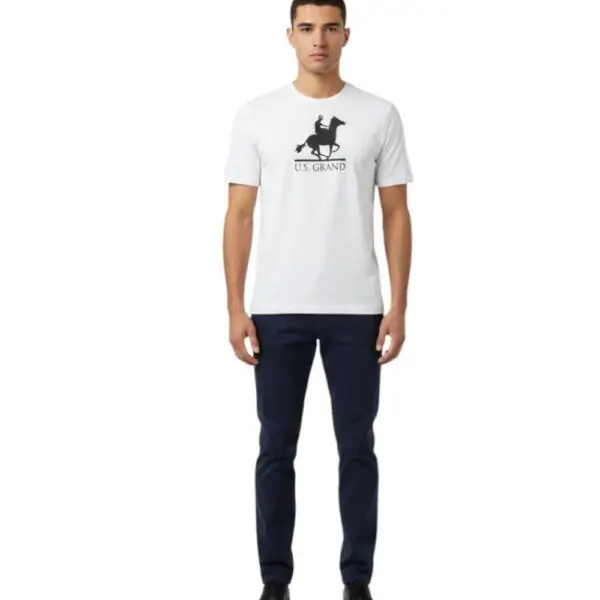 U.S. Grand Polo - Ανδρικό T-shirt Graphic Logo Regular Fit AU02646-6BIANC Λευκό