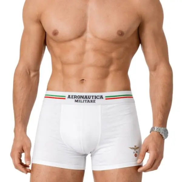 Aeronautica Militare - Ανδρικά Μποξεράκια 2Pack SCOBX001J508-7300 Λευκό