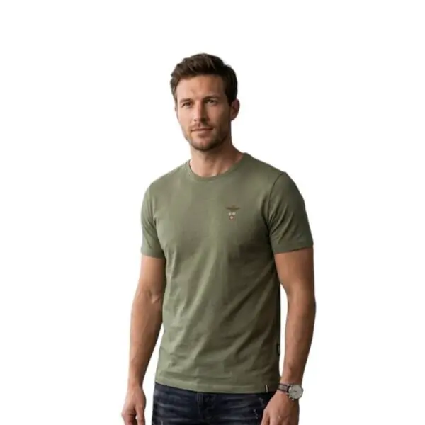 Aeronautica Militare - Ανδρική Κοντομάνικη Φανέλα SCOTI001J508-07001 Πράσινο