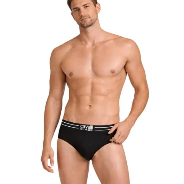Cavalli Class - Ανδρικά Εσώρουχα Σλιπ 2Pack QXO01IJD003-05051 Μαύρο