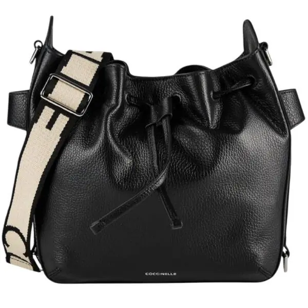 Coccinelle - Γυναικεία τσάντα Ώμου Gretel Ribbon E1U6C230101-001 Μαύρο E1U6C230101-001