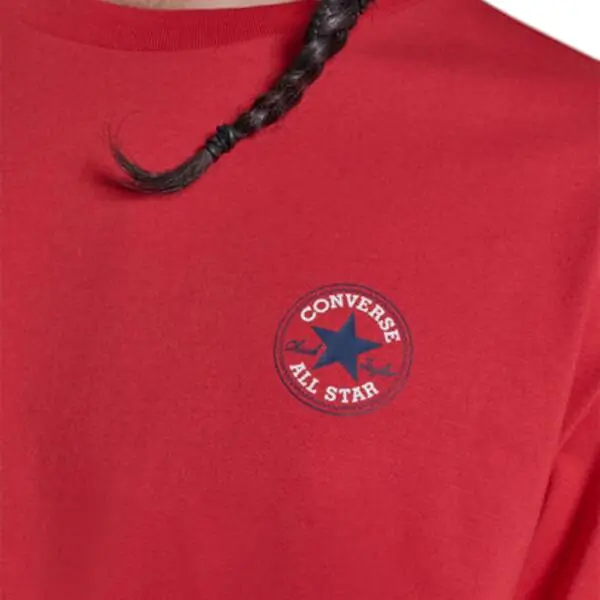 Converse - Ανδρικό T‑shirt Chuck Print Tee Standar Fit CVM5T565-610 Κόκκινο CVM5T565-610