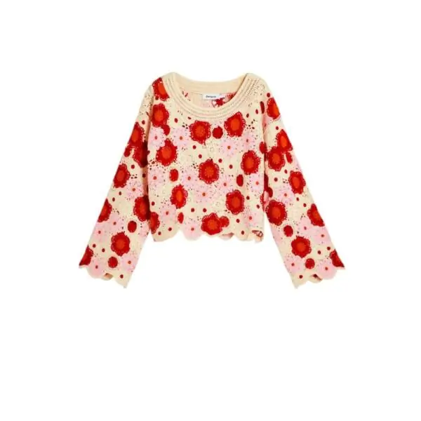 Desigual - Γυναικεία Μπλούζα Noruega 26SWJF38-1001 Μπεζ