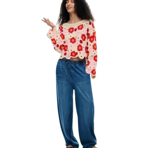 Desigual - Γυναικεία Μπλούζα Noruega 26SWJF38-1001 Μπεζ 26SWJF38-1001