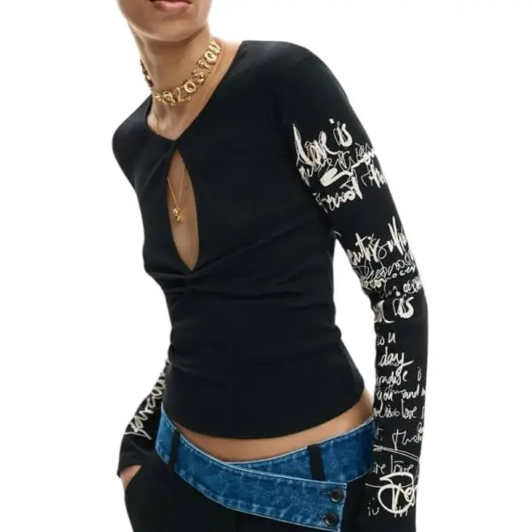 Desigual - Γυναικεία Μπλούζα Zagreb 26SWTK18-2000 Μαύρο 26SWTK18-2000