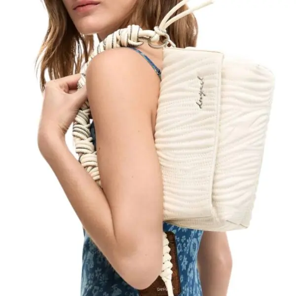 Desigual - Γυναικεία Τσάντα Ώμου Helium Trokel 26SAXPBB-1008 Εκρού 26SAXPBB-1008