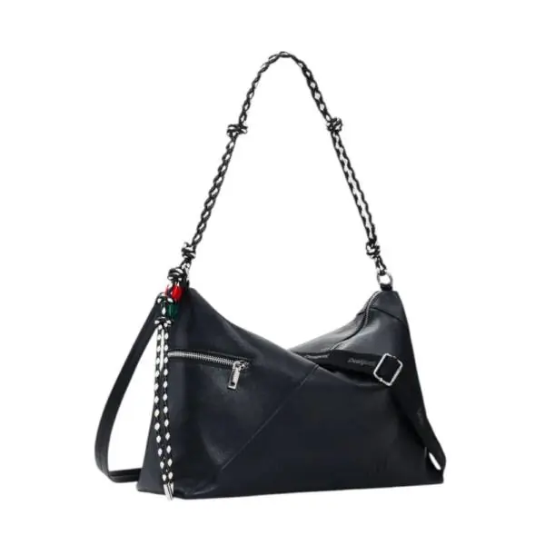 Desigual - Γυναικεία Τσάντα 'Ωμου Half Logo Leiria 2.0 26SAXP66-2000 Μαύρο 26SAXP66-2000