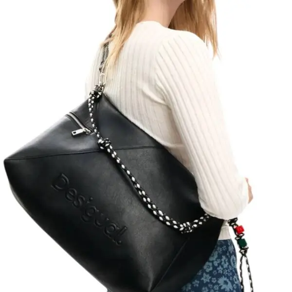 Desigual - Γυναικεία Τσάντα 'Ωμου Half Logo Leiria 2.0 26SAXP66-2000 Μαύρο 26SAXP66-2000