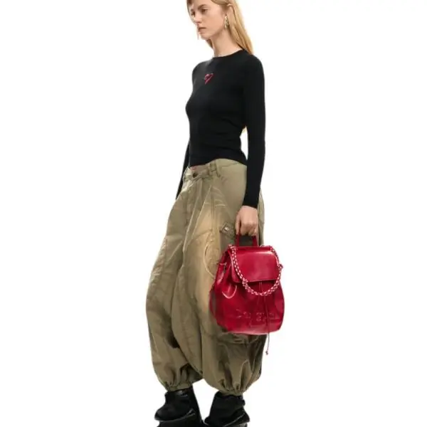 Desigual - Γυναικεία Τσάντα 'Ωμου Half Logo Luena Mini 26SAKP20-3000 Κόκκινο 26SAKP20-3000