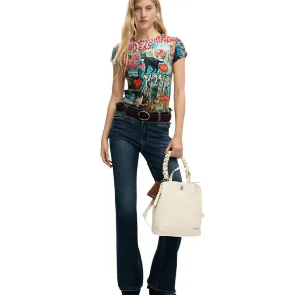 Desigual - Γυναικεία Τσάντα 'Ωμου Helium Sumy Mini 26SAKP41-1008 Λευκό 26SAKP41-1008