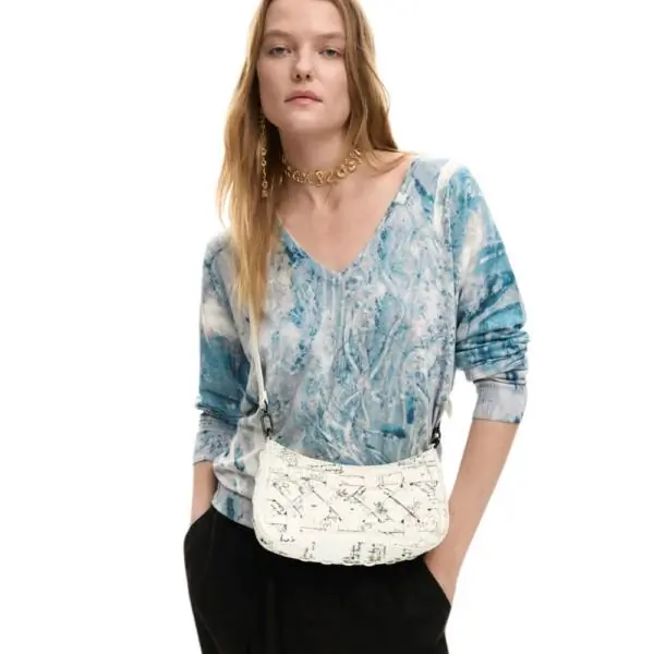 Desigual - Γυναικεία Τσάντα 'Ωμου Indio Alsacia 26SAXP58-1008 Λευκό 26SAXP58-1008